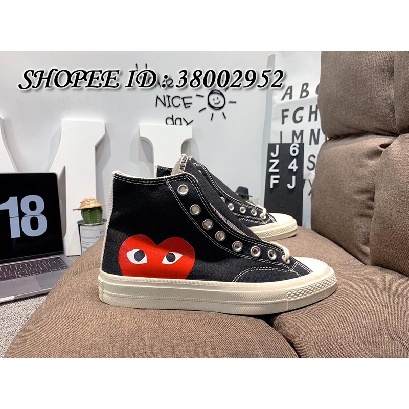 Comme des Garçons PLAY x Converse Chuck Tayor Hidden Heart High Top Sneaker  | Shopee Malaysia