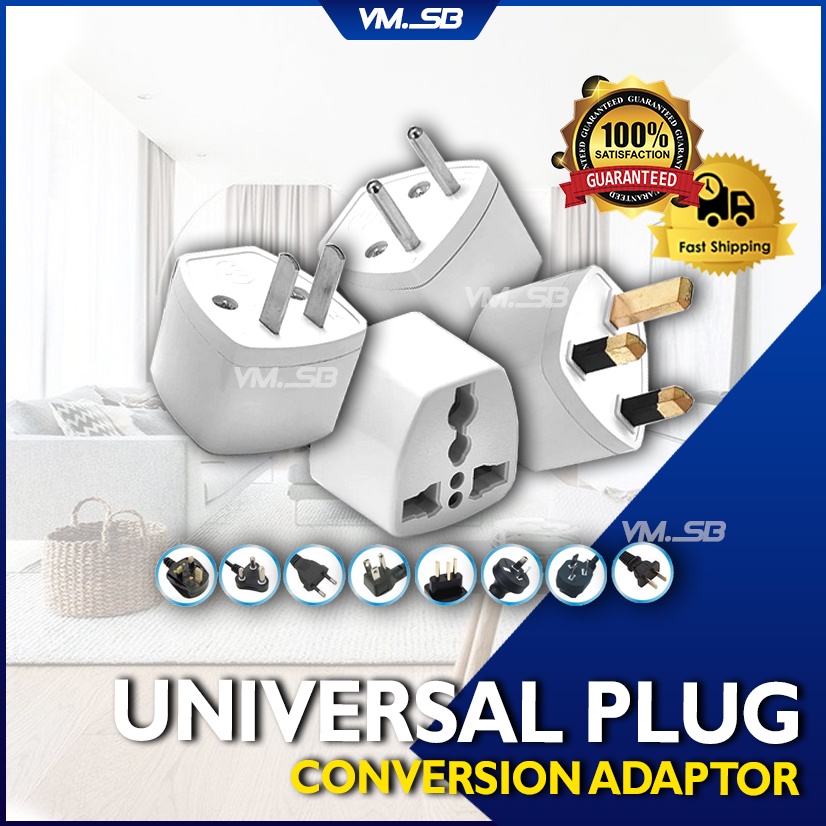 Travel Plug Adaptor Universal Multi 3 pin Tourism CONVERSION PLUG ADAPTOR 2 Pin US EU CHINA 3PIN UK