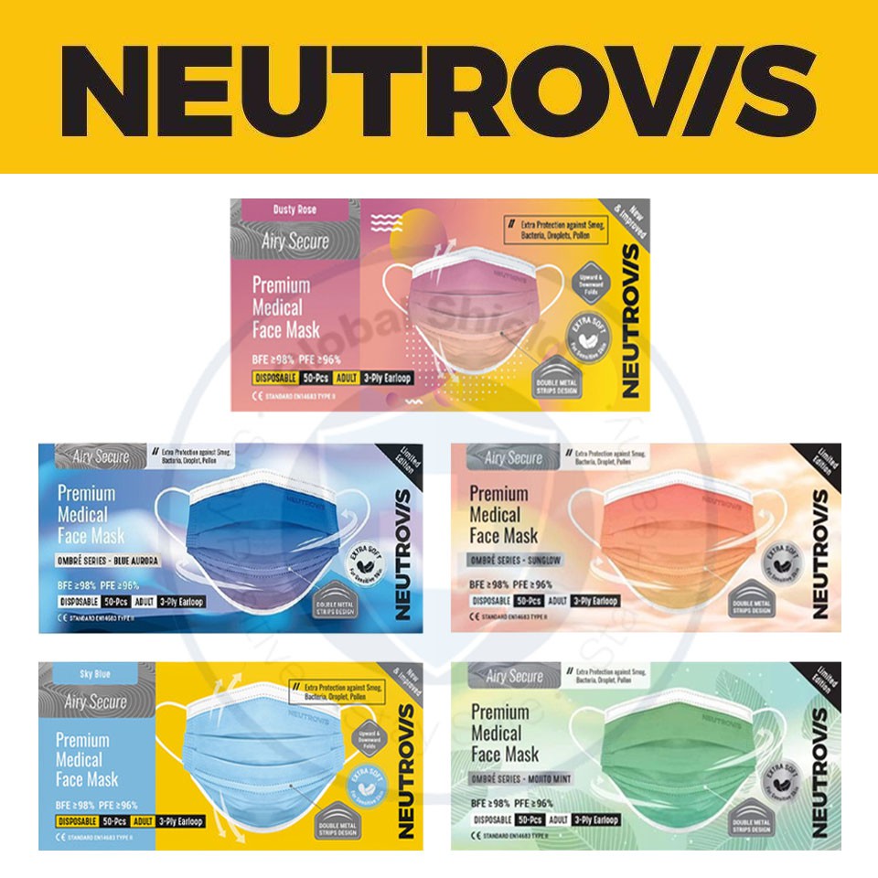 Neutrovis Premium Airy Secure 3 Ply Medical Face Mask 50's ( Adult