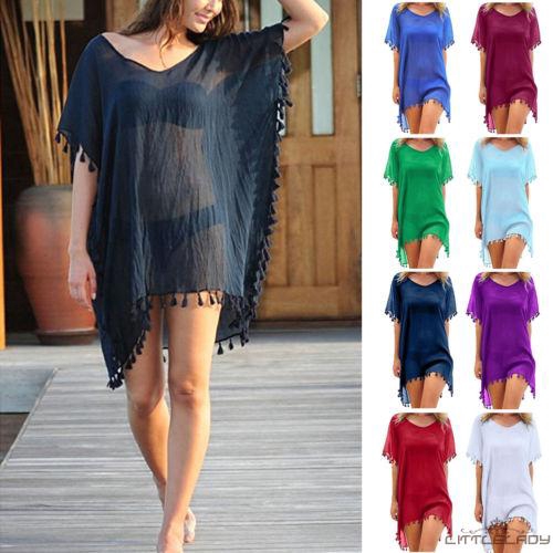 ☛☏❤Ladies Beach dress Cover up Kaftan Sarong Summer wear Swimwear Bikini Summer