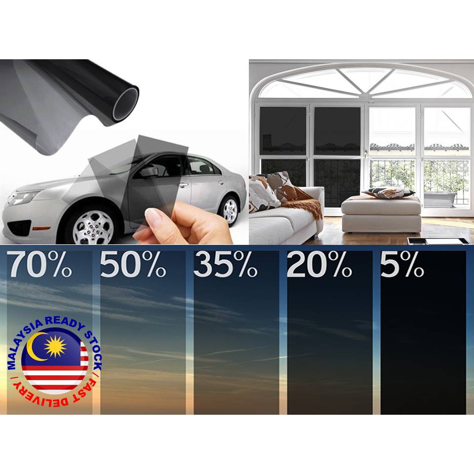 Black Color Window Film Tinted Film UV Protection For Home Office Car