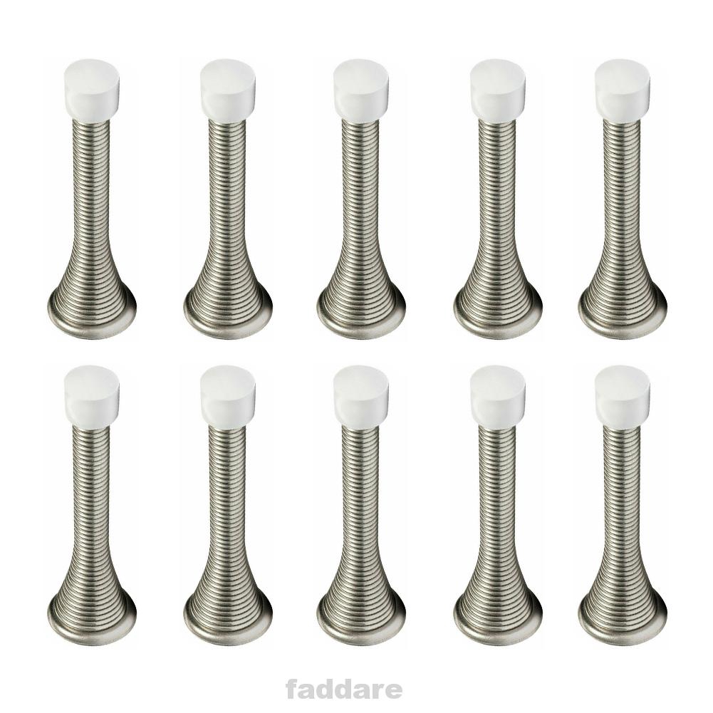 10pcs Child Safety Anti Pinch Brushed Nickel Home Hardware Wall Mounted Decorative Protective Door Stop