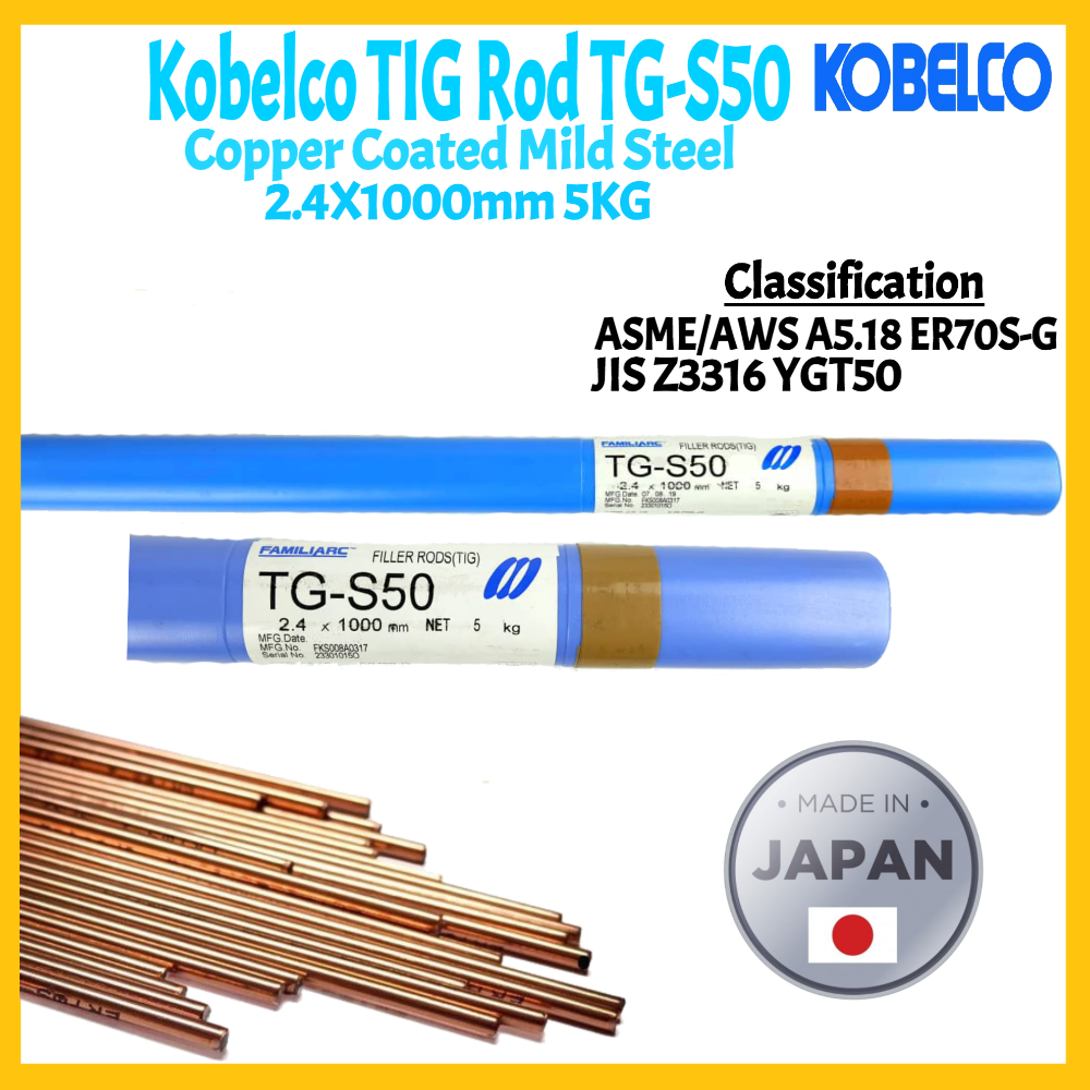 Kobelco TIG Welding Rod TGS50 2.4x1000mm 5KG Shopee Malaysia