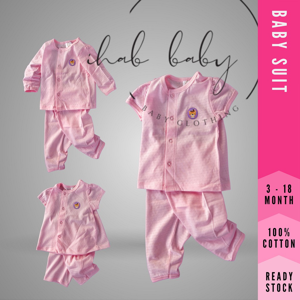 [IHAB Baby] Unisex Cotton Long/Short Sleeve Suit & Pants | Baju Lengan ...