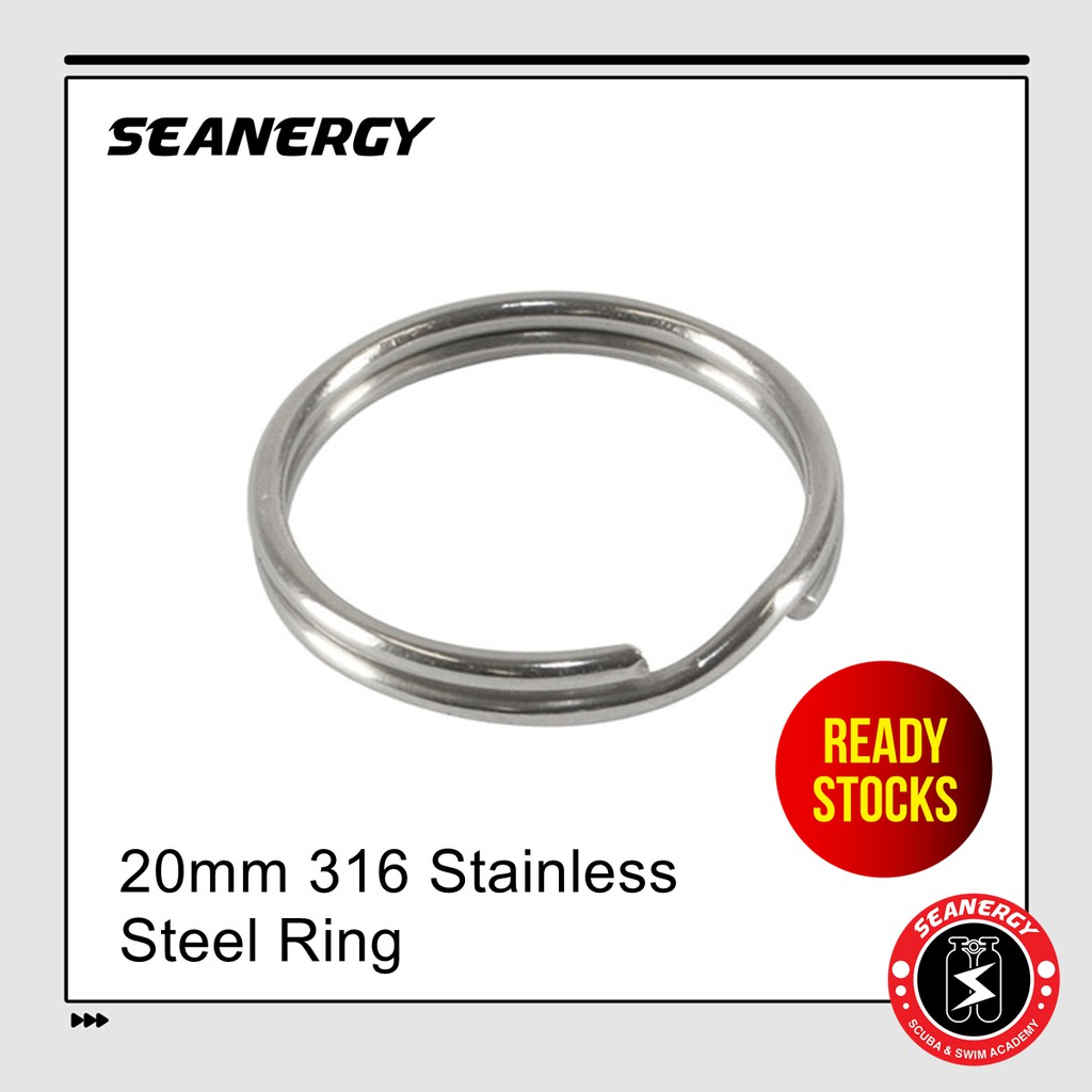 20mm 316 Stainless Steel Key Rings Heavy Duty Split Rings for scuba gear 20 x 