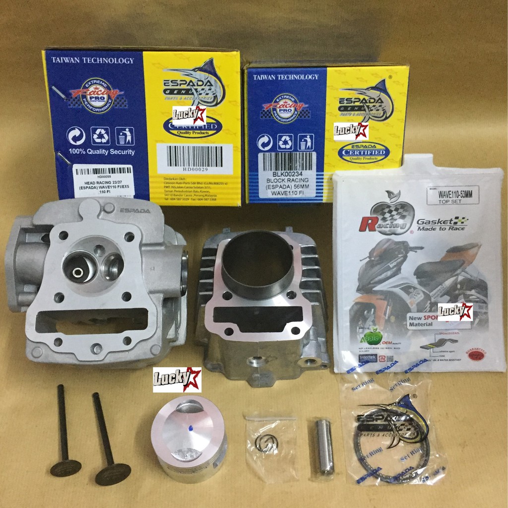 Buy Wave Dash 110 Fi Ex5 Dream 110 Fi Combo Espada Racing Block 53mm 54mm 55mm 56mm 57mm Head 23 27 Wave110 Dash110 V2 V3 Seetracker Malaysia