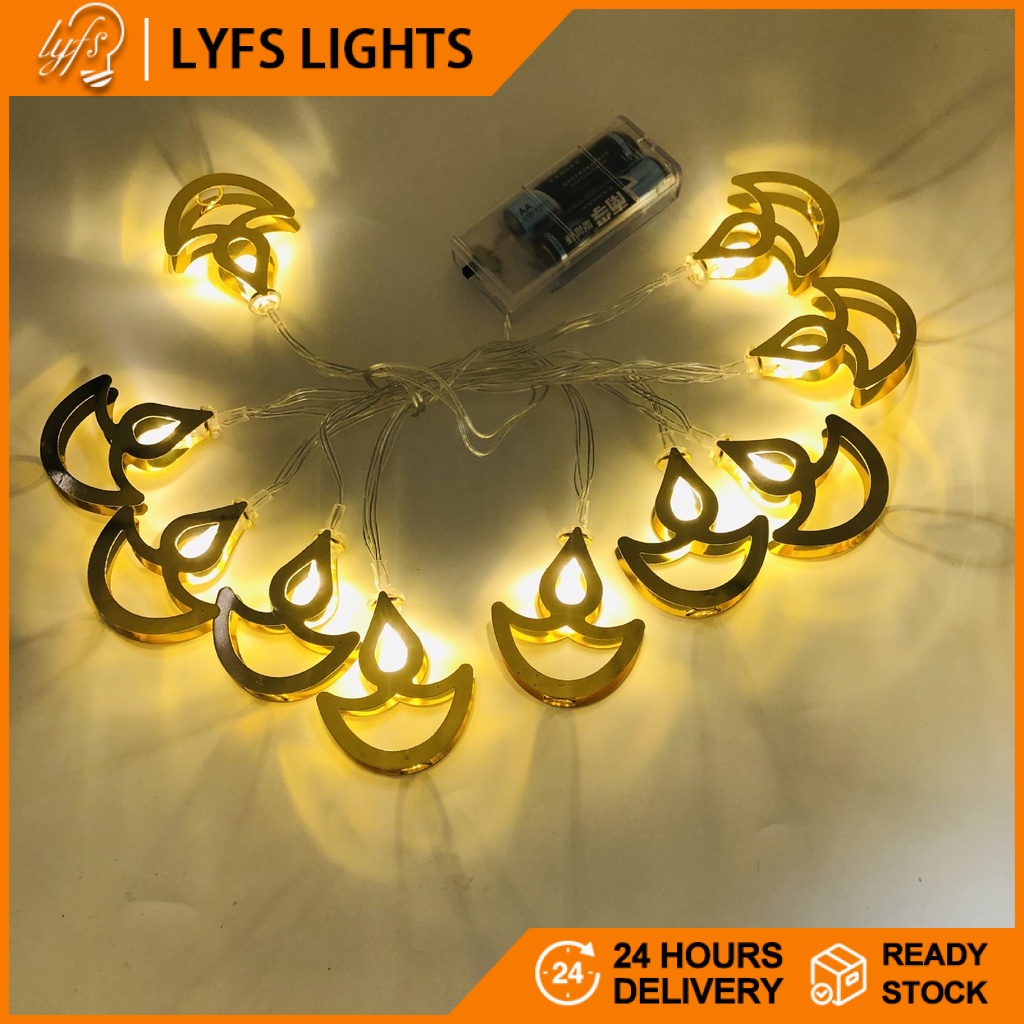 Diwali Decoration Lights USB & Battery Deepavali Fairy LED Light Candle Shape Festival Lighting Oil Lamp for Raya Ramadan Holiday Christmas New Year Lights【LYFS Lights】