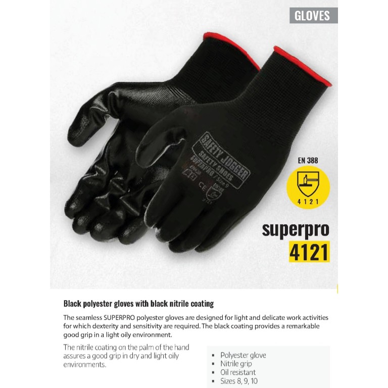 [100% ORIGINAL] SAFETY JOGGER SUPERPRO PU COATING GLOVE (2PCS/PAIR)