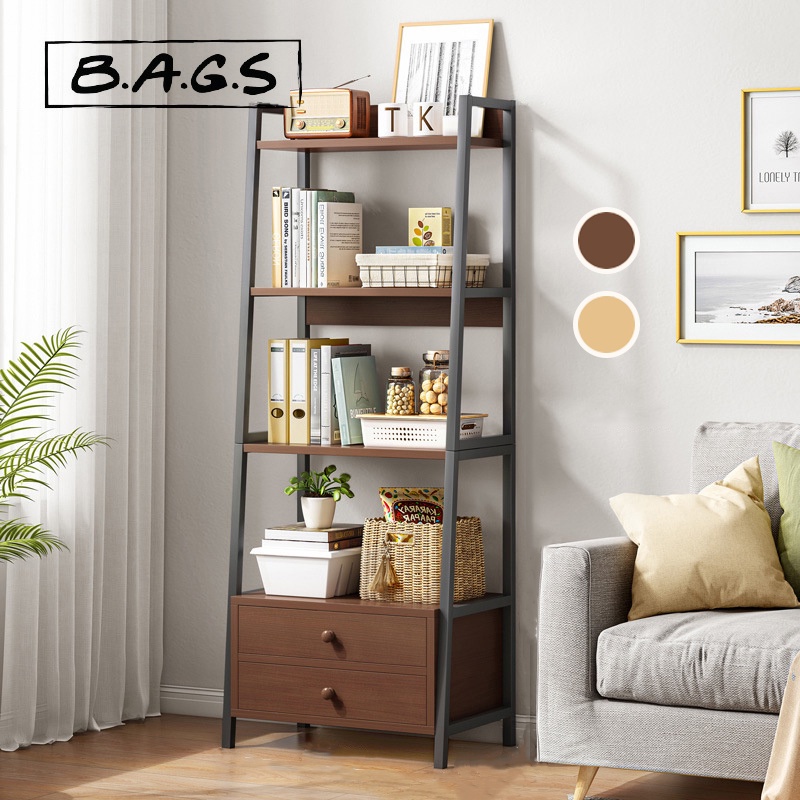 TheBags Multifunctional Storage Rack Ladder Type Simple Computer Bedroom Bookshelf Multi Layer Book Organizer