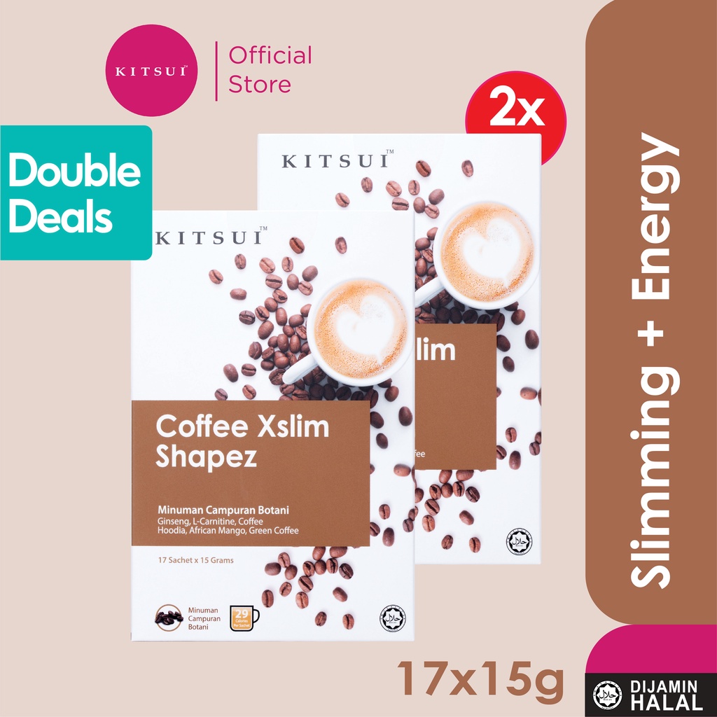 [Double Deals] 2x KITSUI Coffee Xslim Shapez 17SX15G (Mocha Flavour) Weight Loss , Lose Weight Supplement ,Product Kurus