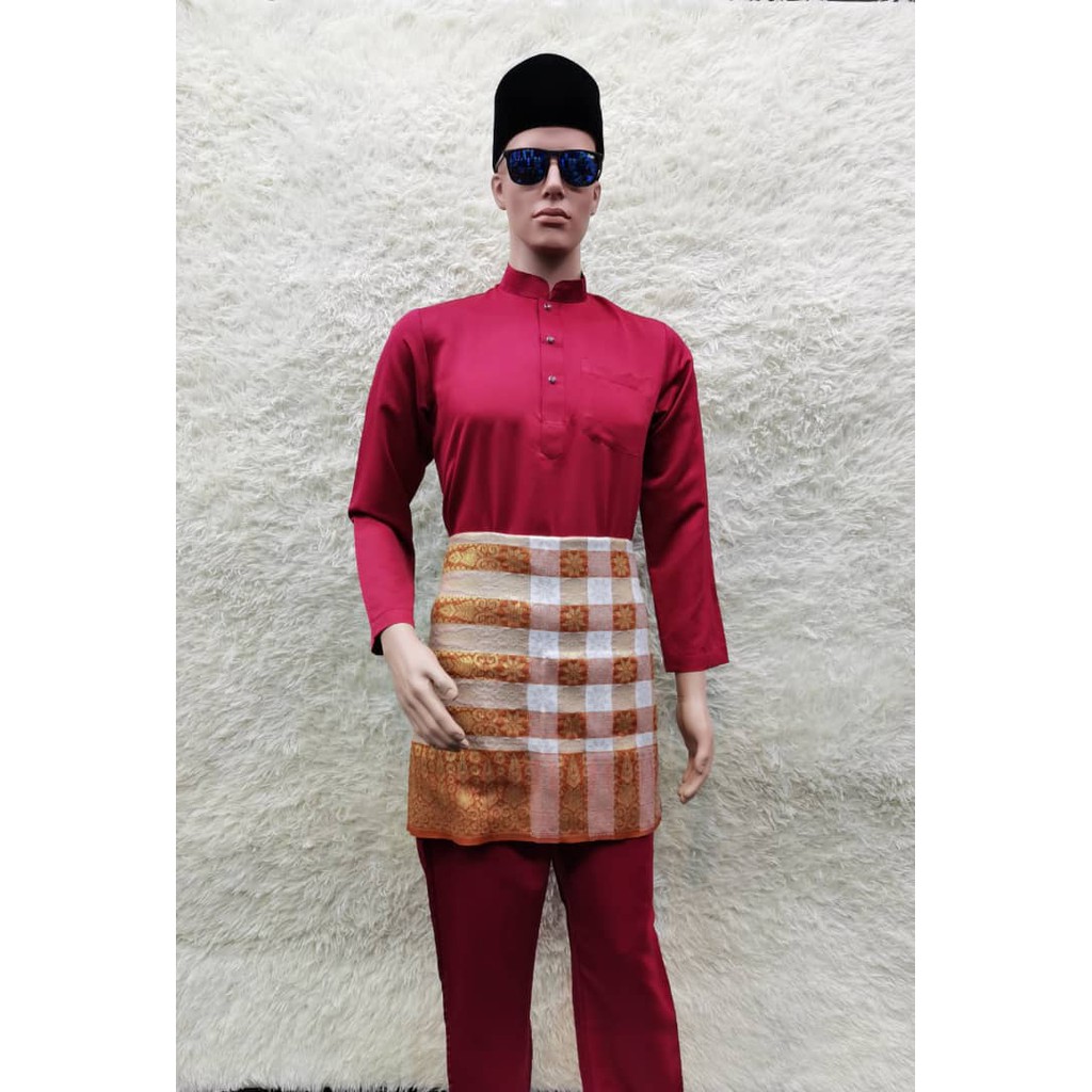 Baju Melayu Lelaki Dewasa Cekak Musang Moden Cutting Slim Fit Shopee