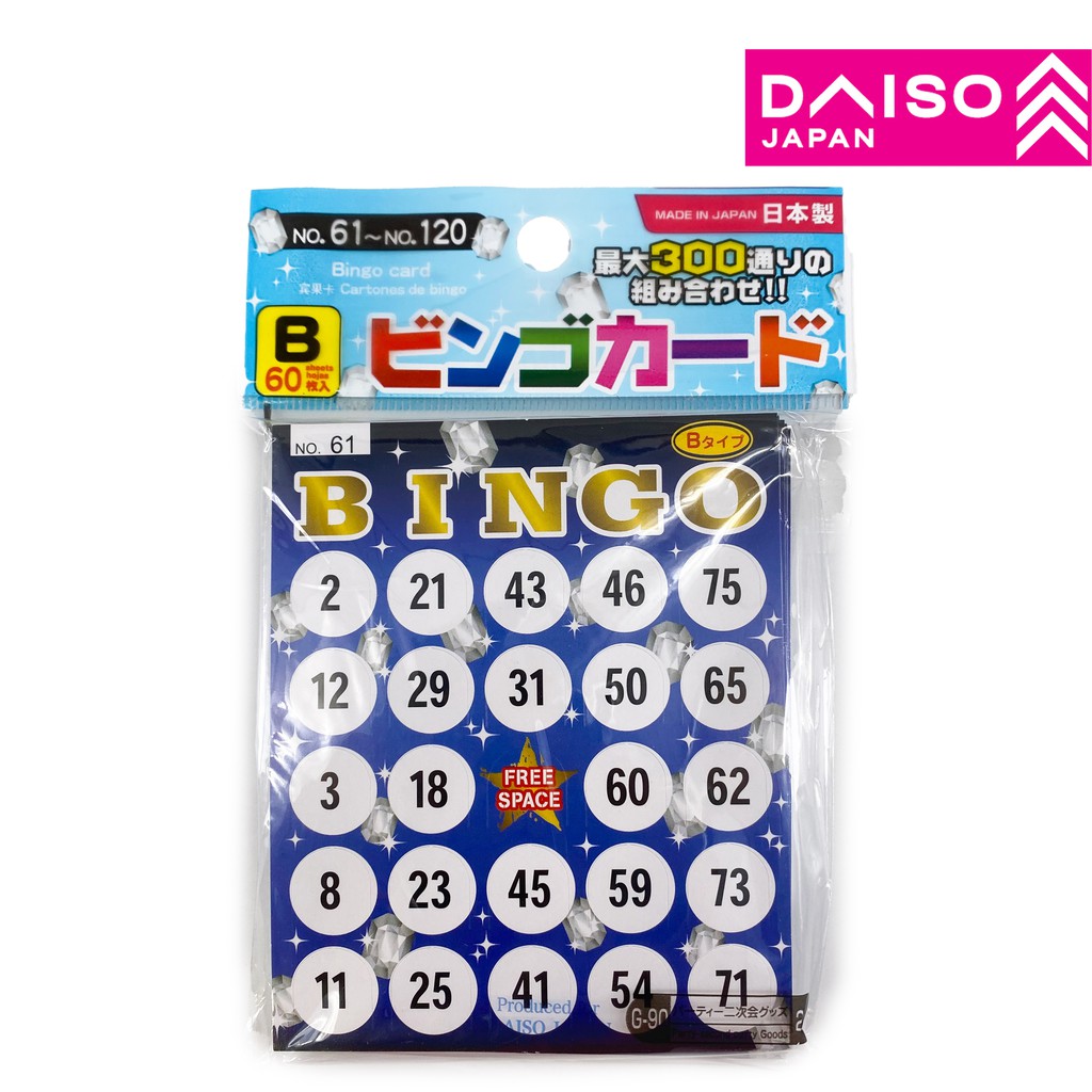 DAISO Bingo Card ( No. 61 no . 120 ) ( B ) Shopee Malaysia