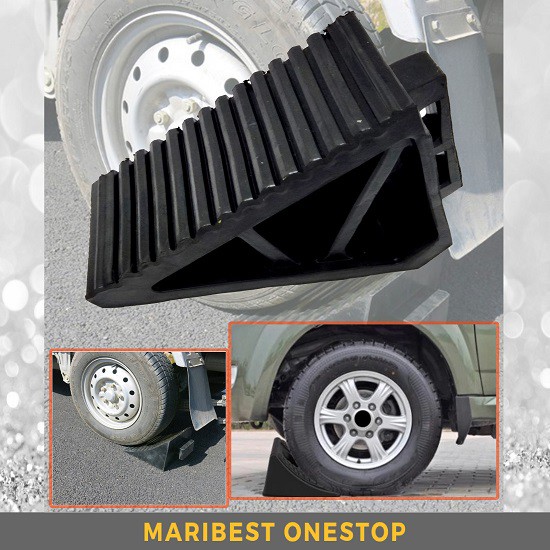 Car Tyre Slip Stopper,2Pcs Car Anti-slip Block Rubber Black Car Tyre Slip Stopper Wheel Alignment Block Fit For Car Trailer,Truck 
