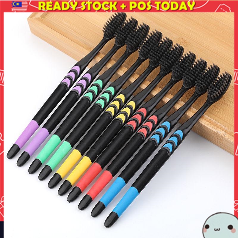 ⭐️⭐️ [Ready Stock] 1 PCS Black Bamboo Soft toothbrush 牙刷 软毛牙刷