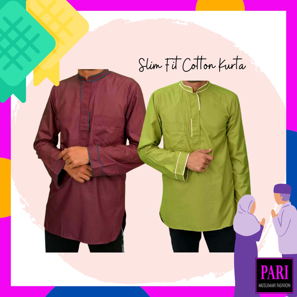 Kurta Lelaki Dewasa Cekak Musang Kurta Lengan Panjang Berpoket Slim Fit Butang Sorok 1003 Shopee Malaysia