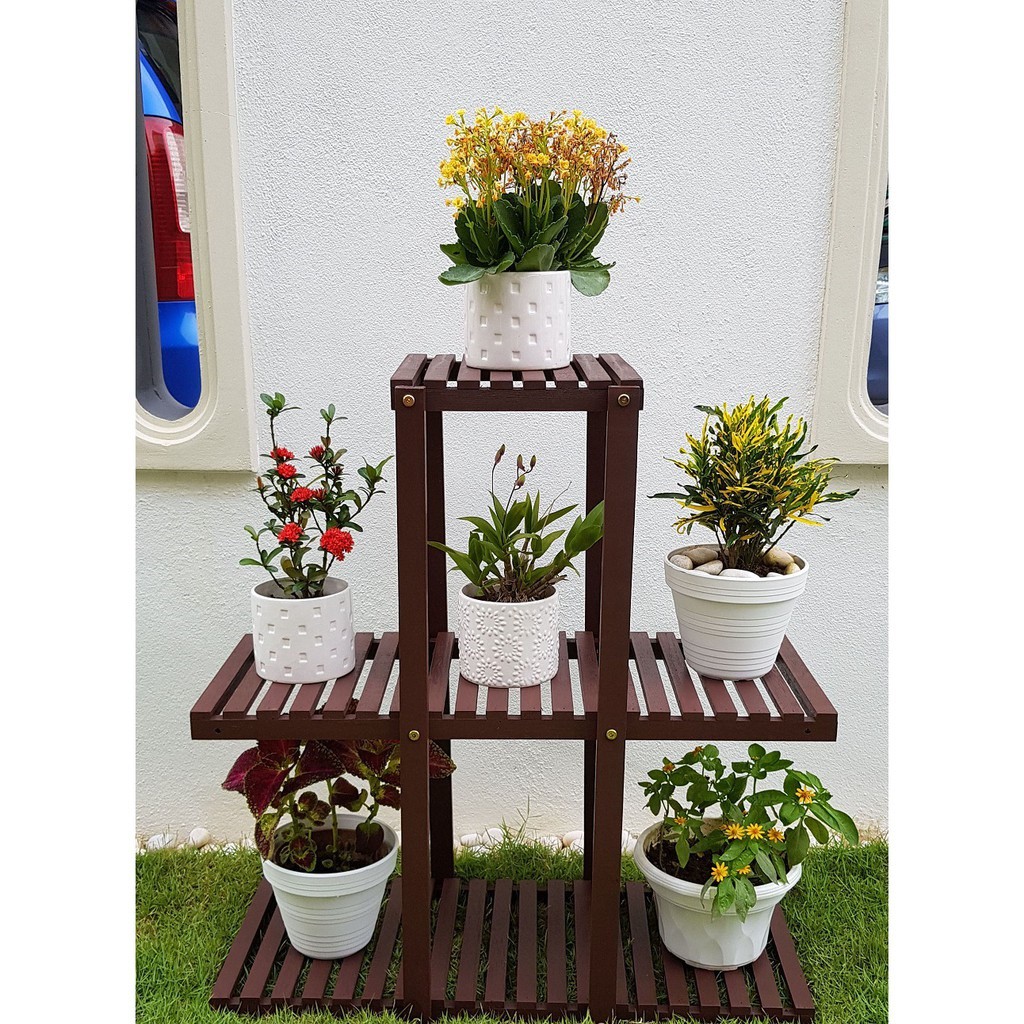  Rak  Pasu Bunga  Garden  Wooden Rack Meranti wood SMT08 