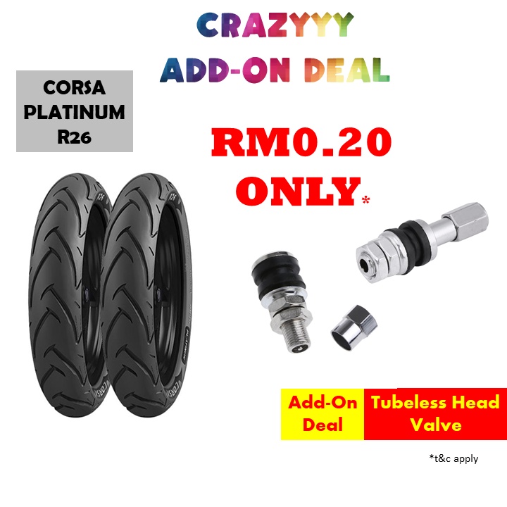Corsa Platinum R26 Racing Tayar Tire Tyre Sesuai Untuk Yamaha Honda Kawasaki Sym Modenas Benelli Lc135 Y15 Y16 Rs150 Ex5 Shopee Malaysia