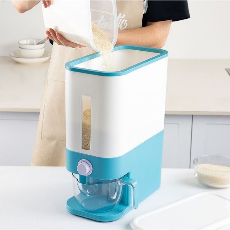 Rice Box Dispenser / Automatic Rice Storage 12kg M-373 | Shopee Malaysia