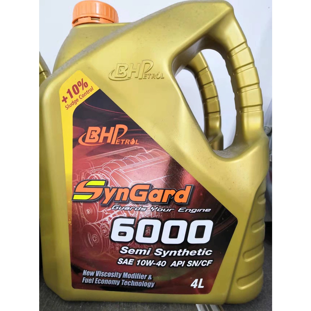 BHP SynGard 6000 SAE 10W/40 Semi Synthetic Engine Oil 4LT Shopee Malaysia