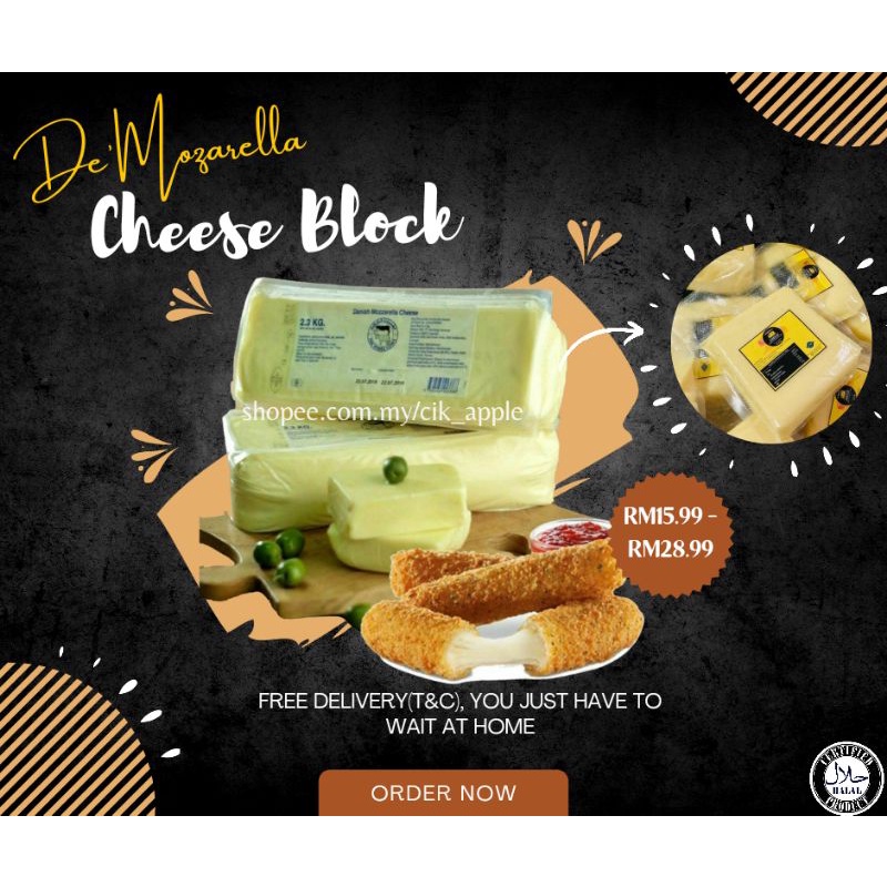 Buy Mozarella Cheese Block Halal Corndog 500gm 1kg Seetracker Malaysia