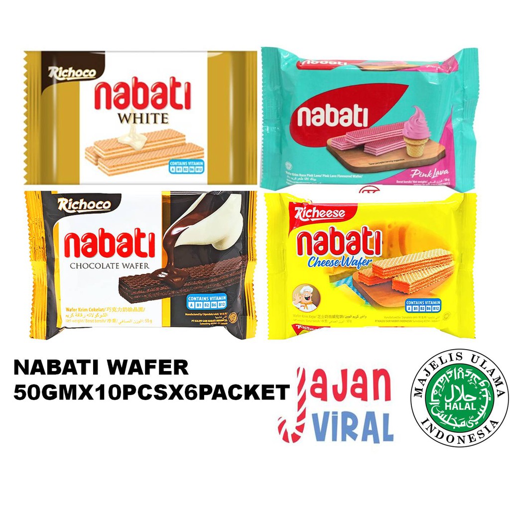 [HALAL] NABATI WAFER 50GM 10PCSX6PACKET (EXP 10/11/2020) Shopee