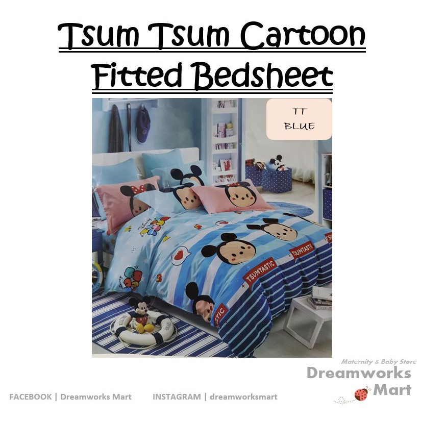 Cartoon Tsum Design Fitted, Tsum Tsum Bedding Queen