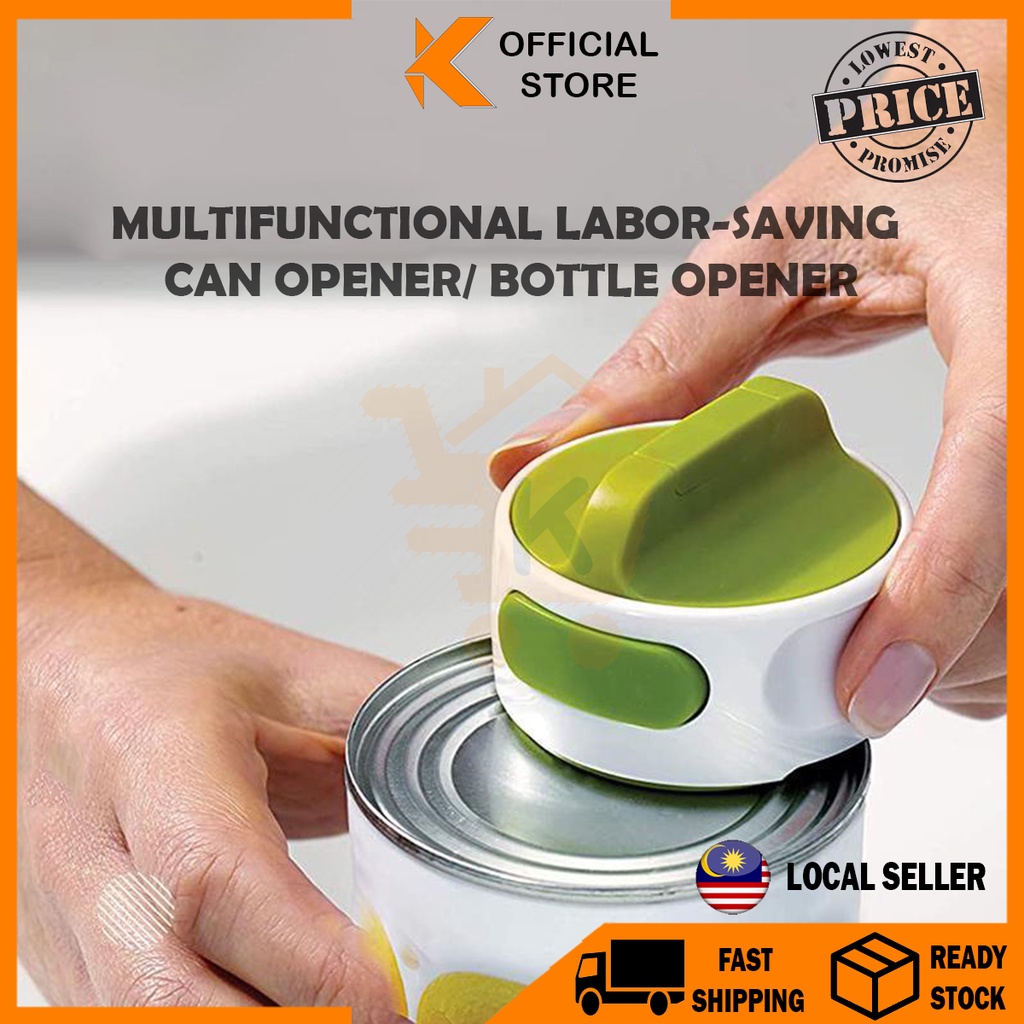 【K-Home】 Multifunctional Labor-saving Can Opener Bottle Opener/Hand Injury-Resistant Durable Jar Beverage Opener Kitchen