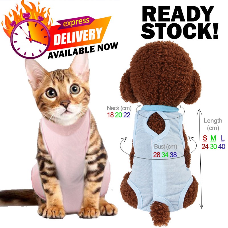 [READY STOCK] Pet Quick Recovery After Surgery Wear Detect Blood Suit Abdominal Wounds Skin Disease Pajama Dog Cat Puppy