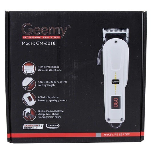 GEEMY GM-6018 WwHair & beard clipper Professional Hair Clipper Rechargeable Hair Trimmer