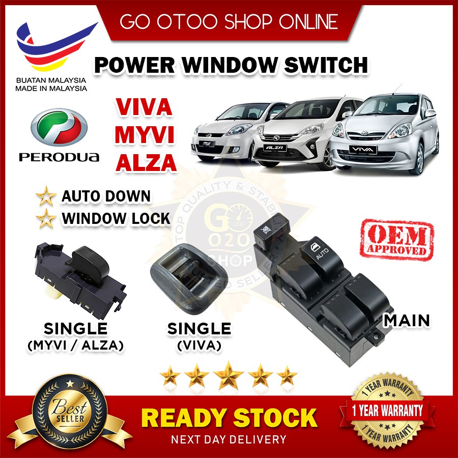 OEM Auto Down Perodua Myvi Alza And Viva Main Power Window 