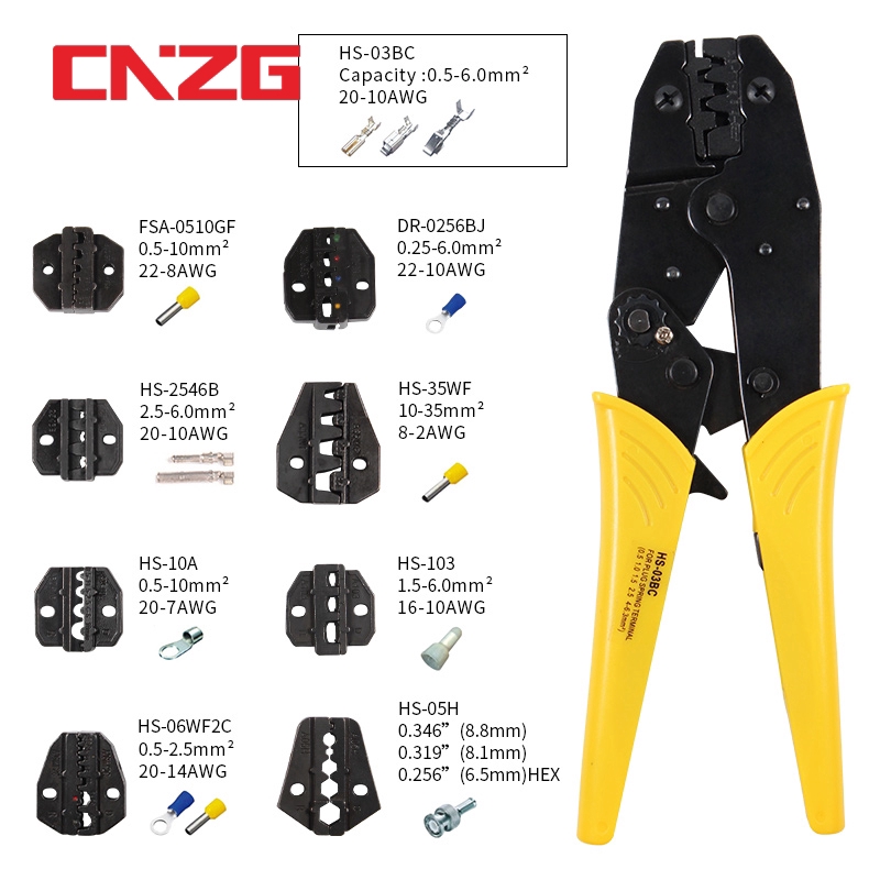 Electrical Terminal Ratchet Crimping Crimper Auto Electrician Tool HS