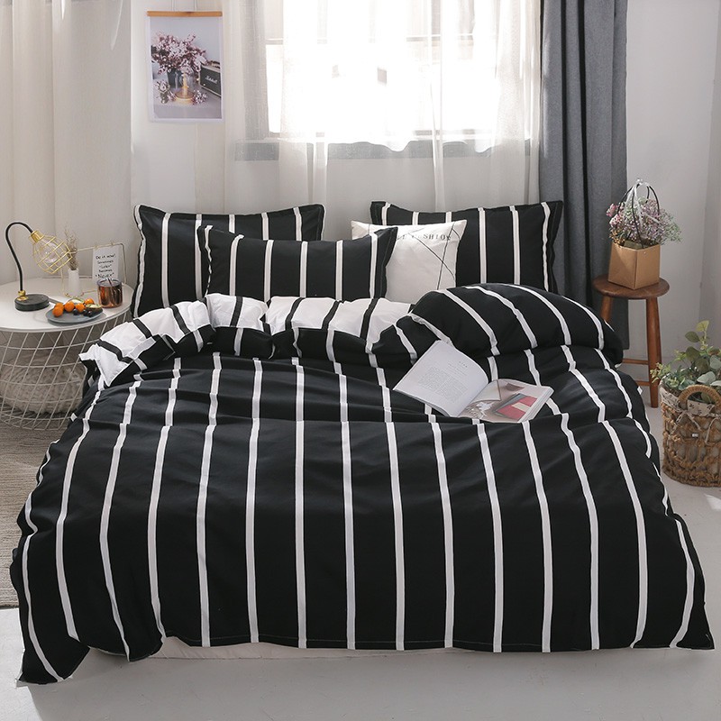 black and white bedding