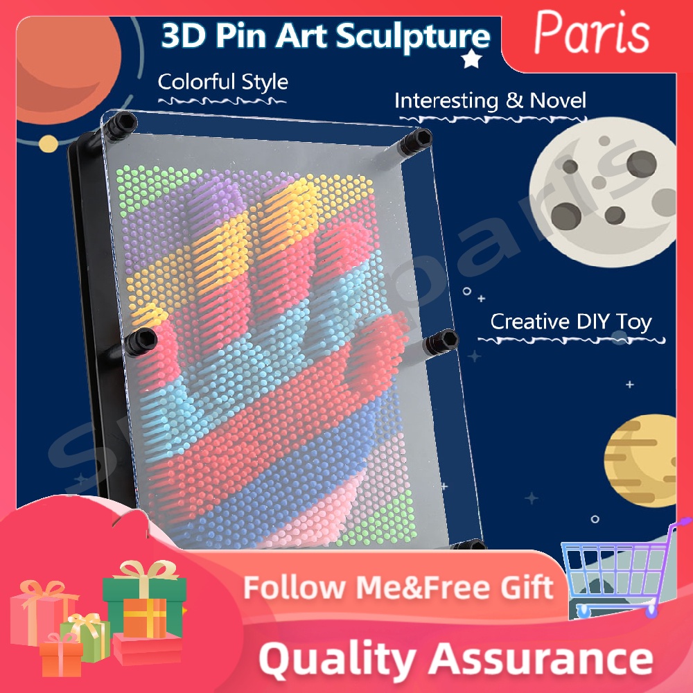 [Seller Small/Medium/Large Size 3D Pin Art Board Novel Pin