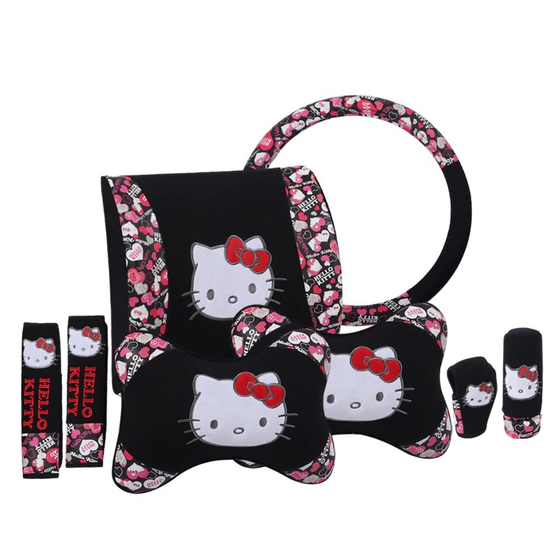 Cartoon Hello Kitty Car Headrests Pillows Lumbar Cushion