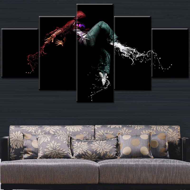 5 Panels Cary Sci Fi Graphic Canvas Wall Art For Home Decorations