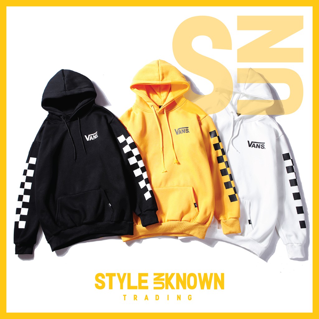 yellow vans checkered hoodie