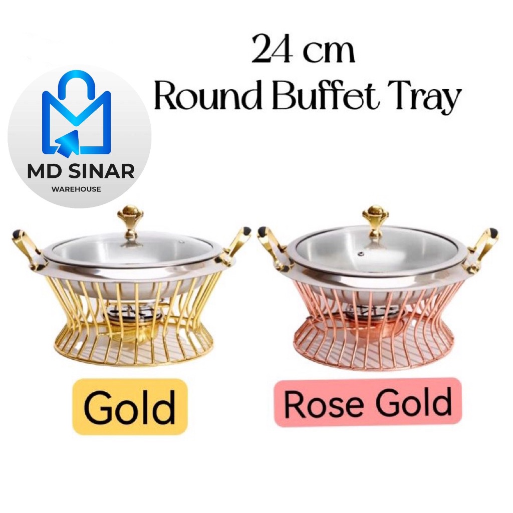 MD SINAR 24cm  buffet set food tray serving tray chafing dish soup warmer  kenduri tray ketam buffet set