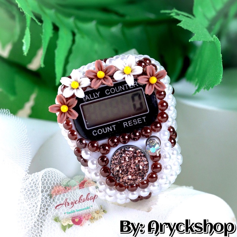 Brown CANDY KEMOENINGZ Decorative digital Tasbih blink bling swarovski hampers Beautiful Gifts Special Luxury Souvenirs