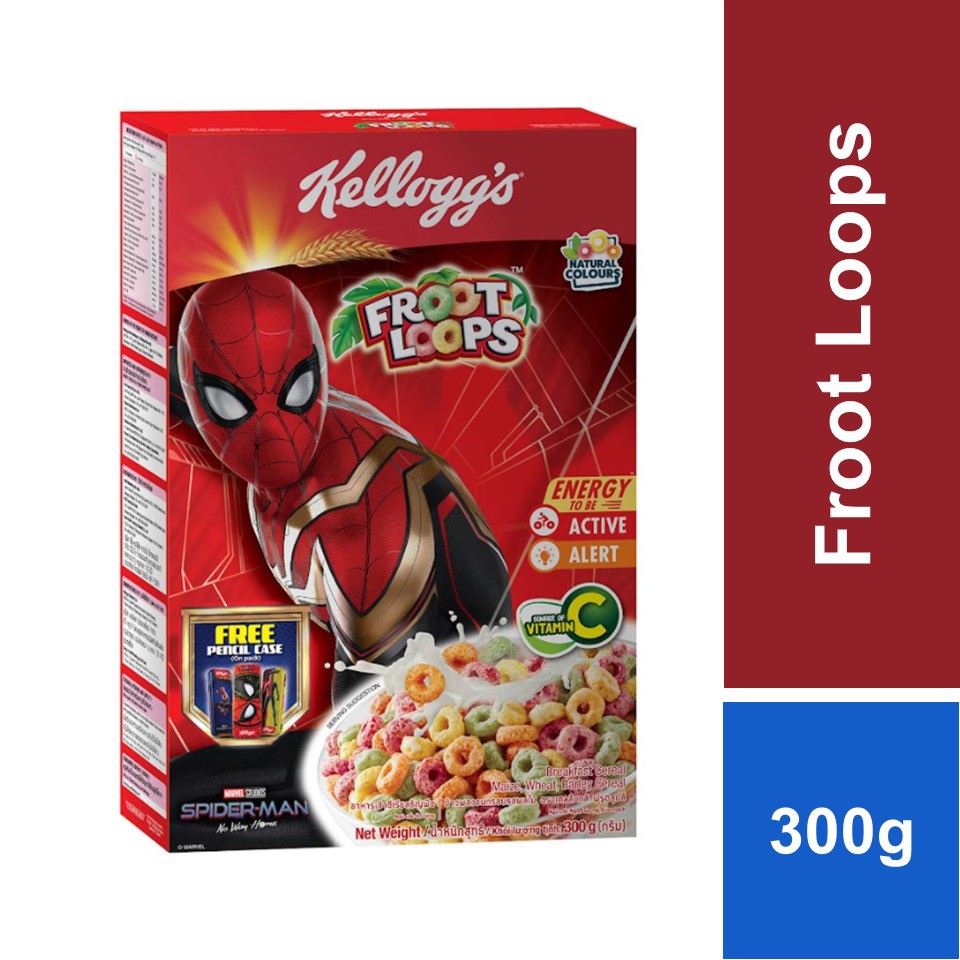 Kellogg's Froot Loops 300g Free 1 Spiderman Pencil Case | Shopee Malaysia