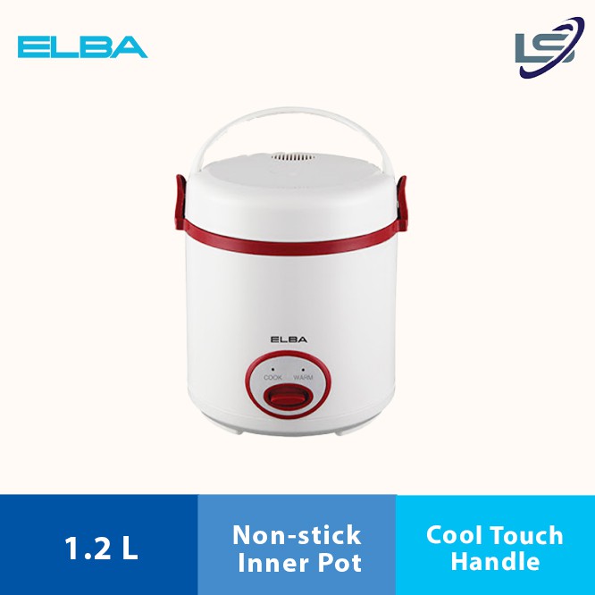 ELBA 1.2L Jar Rice Cooker ERCD1233(WH) Nonstick Inner Pot Compact