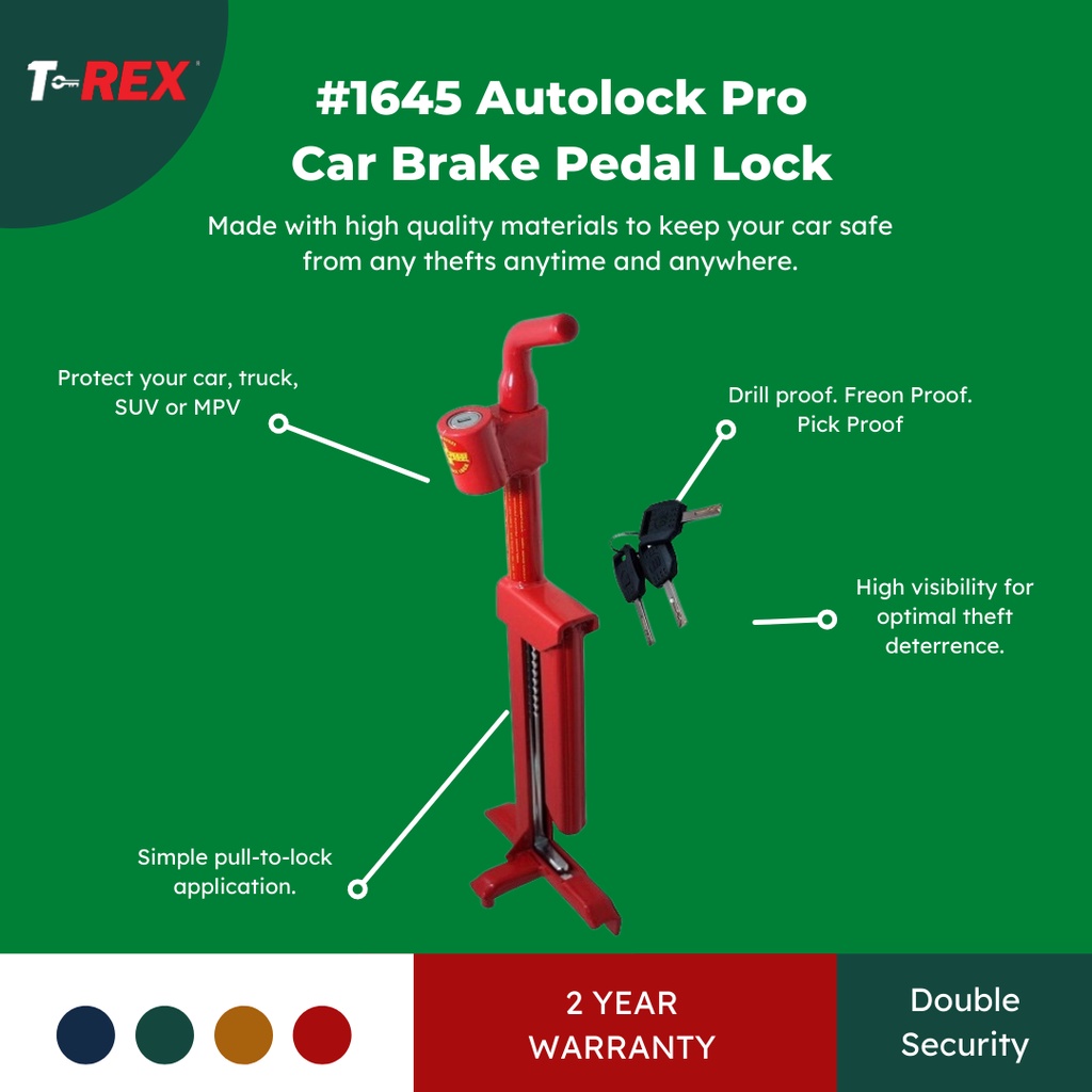 TREX 1645 Autolock Pro Car Brake Pedal Lock Car Lock For Brake