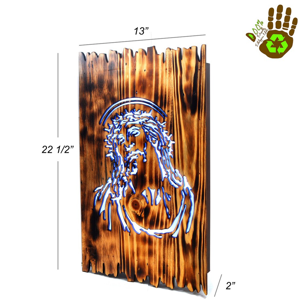 Simply Creative Wooden Religious Wall Decor - JESUS CHRIST w/ Light & Box, Souvenir Gift Item,Unique