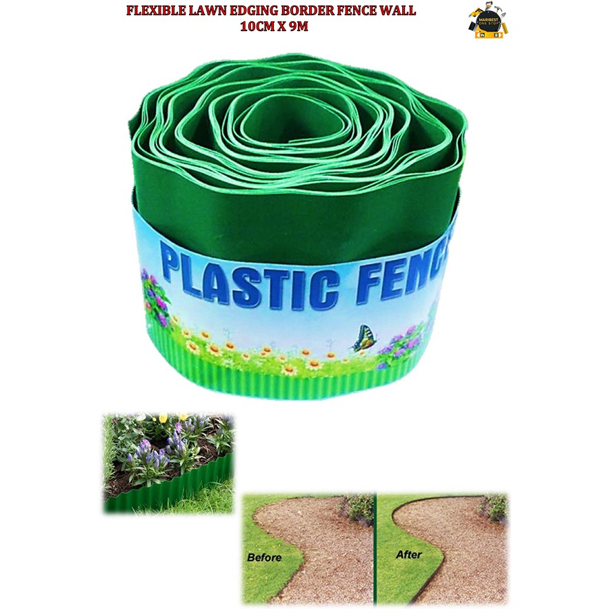 FLEXIBLE LAWN EDGING BORDER FENCE WALL 10CM X 9M | Shopee Malaysia