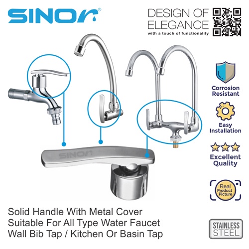 SINOR S102 SOLID HANDLE WITH METAL COVER WATER FAUCET REPLACEMENT