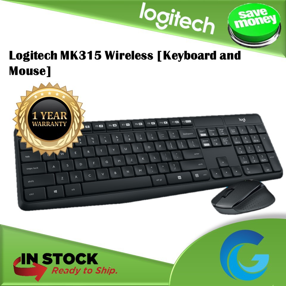 LOGITECH MK315 QUIET WIRELESS QUIET AND DURABLE KEYBOARD AND MOUSE