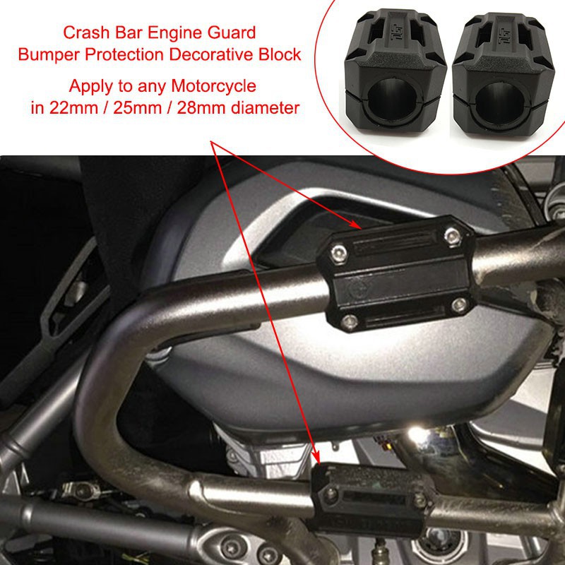 Motorcycle Universal Engine Crash Bar Guard Slider Frame Protector Bumper Block