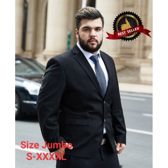 Jumbo size black suit Large size formal suit/ Men's suit/