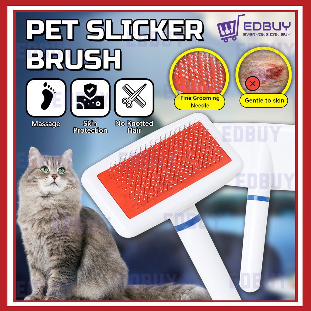 Pet Slicker Brush Deshedding Grooming Comb Cat Brush Dog Brush Pet Needle  Brush Dog Needle Comb Sikat Kucing Berduri