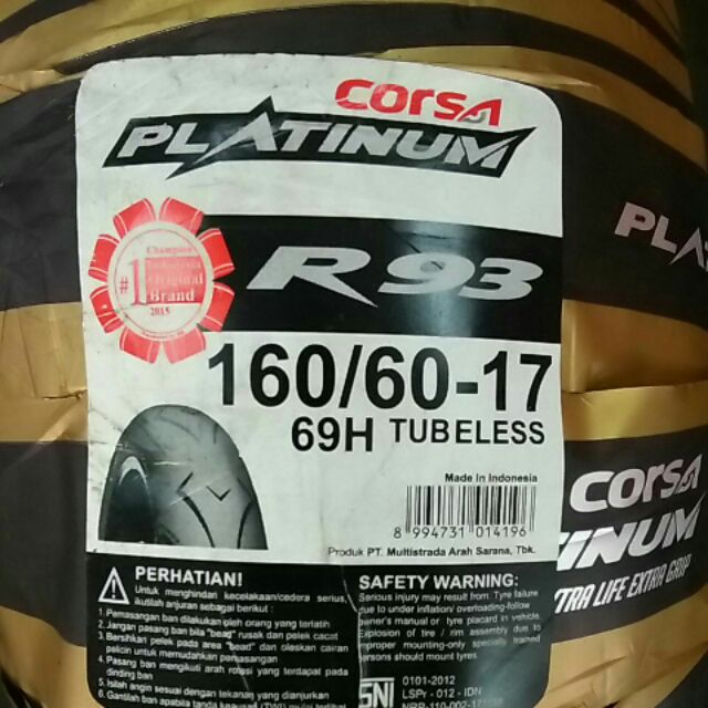 tubeless tyre for platina