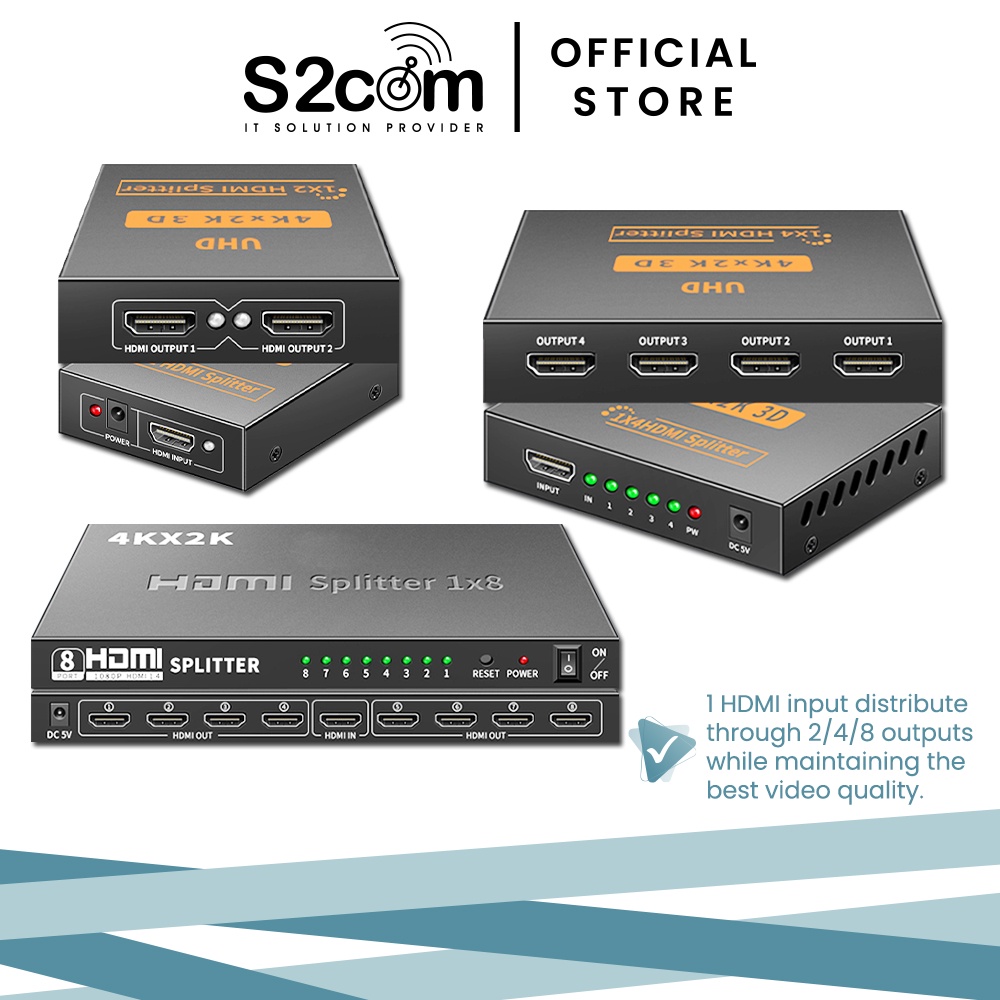 3d 2k 4k Hdmi Splitter 1 Input To 2 4 8 Output Hdmi Device Shopee Malaysia
